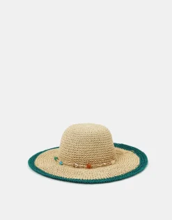 Accessorize Shell Beaded Floppy Hat