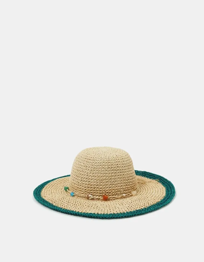 Accessorize Shell Beaded Floppy Hat
