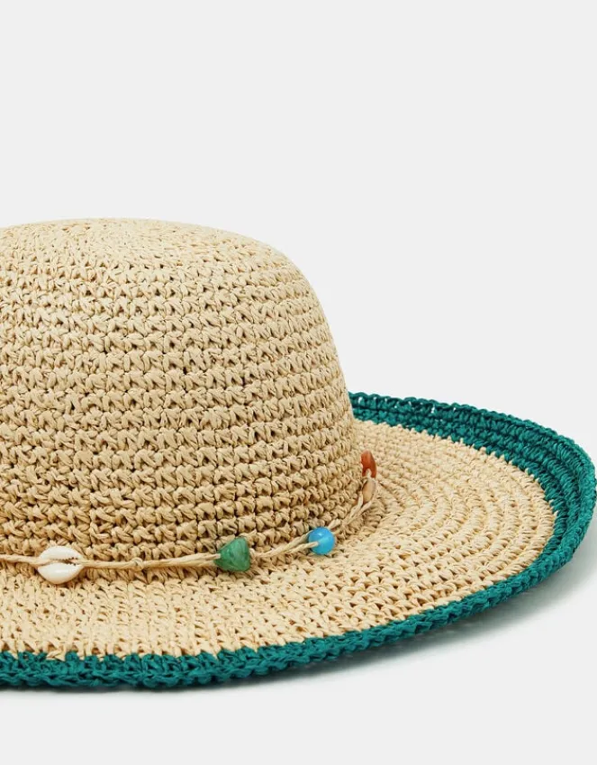 Accessorize Shell Beaded Floppy Hat
