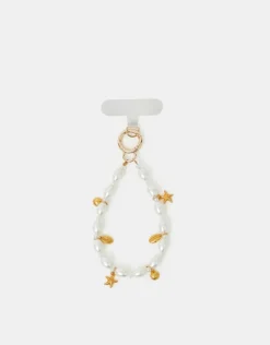 Accessorize Shell Charm Wrist Phone Strap
