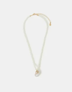 Accessorize Shell Pendant Pearl Necklace