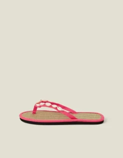 Accessorize Shell Seagrass Flip Flops Orange