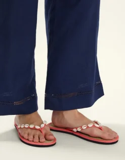 Accessorize Shell Seagrass Flip Flops Orange