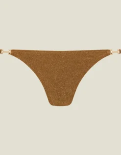 Accessorize Shimmer Bikini Bottoms Gold