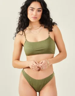 Accessorize Shimmer Bikini Bottoms Green