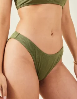 Accessorize Shimmer Bikini Bottoms Green