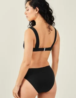Accessorize Shimmer Moulded Cup Bikini Top Black