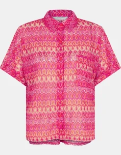 Accessorize Short Sleeve Crochet Shirt Multi