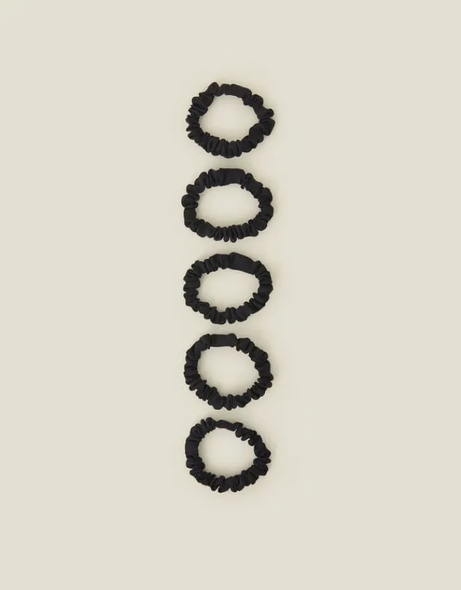 Accessorize Skinny Satin Scrunchies 5 Pack