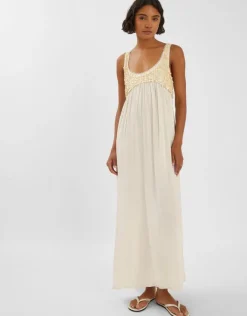 Accessorize Sleeveless Embellished Maxi Dress Ivory