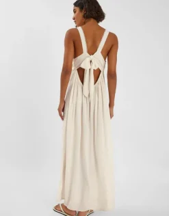 Accessorize Sleeveless Embellished Maxi Dress Ivory