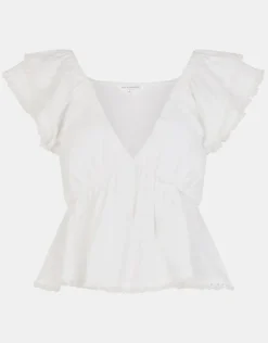 Accessorize Sleeveless Frilly Tassel Top White
