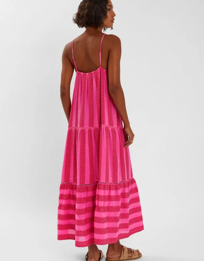 Accessorize Sleeveless Jacquard Maxi Dress Multi