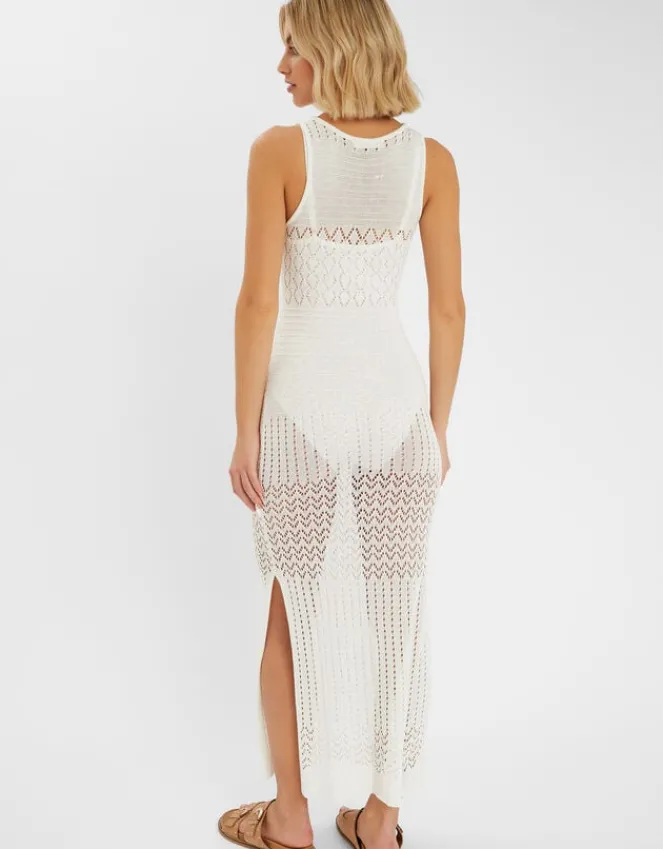 Accessorize Sleeveless Knitted Maxi Dress Natural