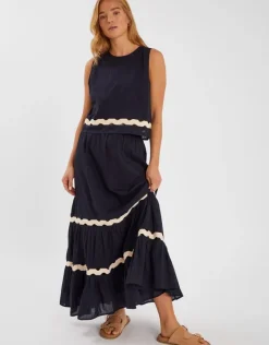 Accessorize Sleeveless Ric Rac Top Black