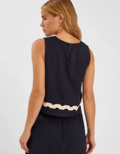 Accessorize Sleeveless Ric Rac Top Black