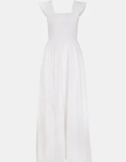 Accessorize Sleeveless Smocked Broderie Sundress White