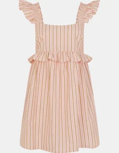 Accessorize Sleeveless Stripe Frilly Mini Dress Pink