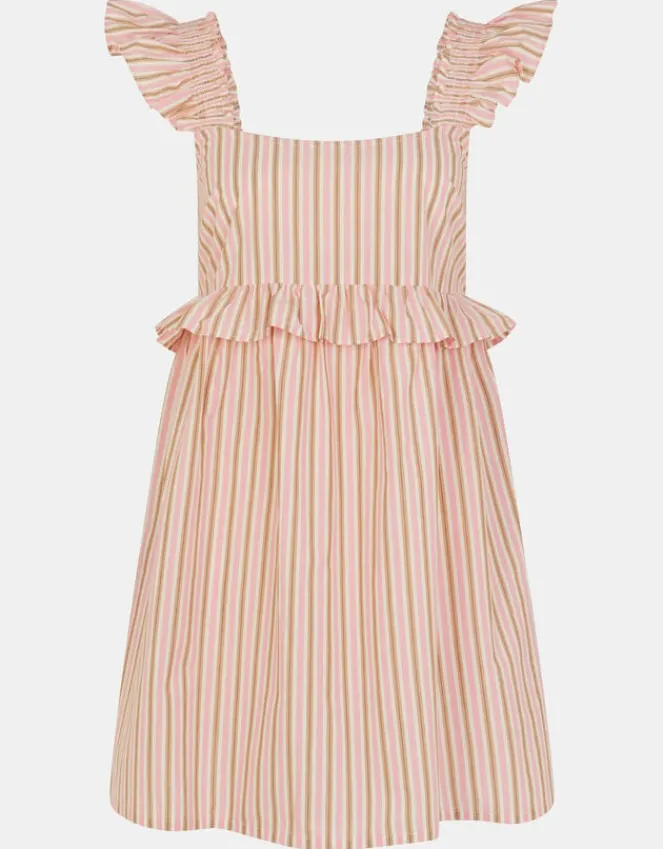 Accessorize Sleeveless Stripe Frilly Mini Dress Pink