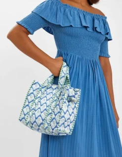 Accessorize Small Dandelion Print Quilted Tote Bag