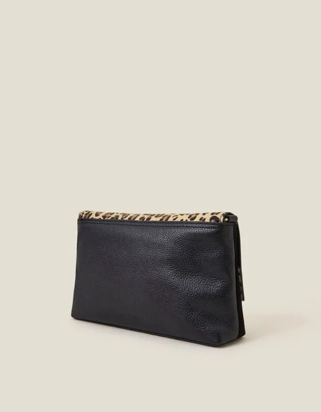 Accessorize Small Leopard Print Leather Cross-Body Bag