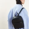 Accessorize Small Plain Faux Leather Backpack Black