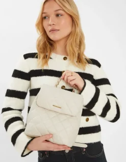 Accessorize Small Quilted Faux Leather Backpack Cream