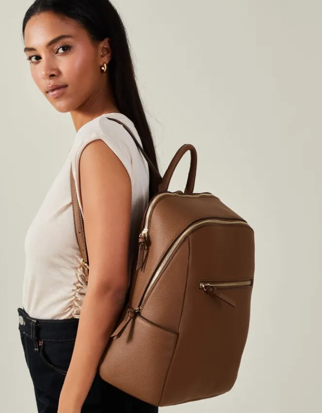 Accessorize Smart Zip Around Backpack Tan
