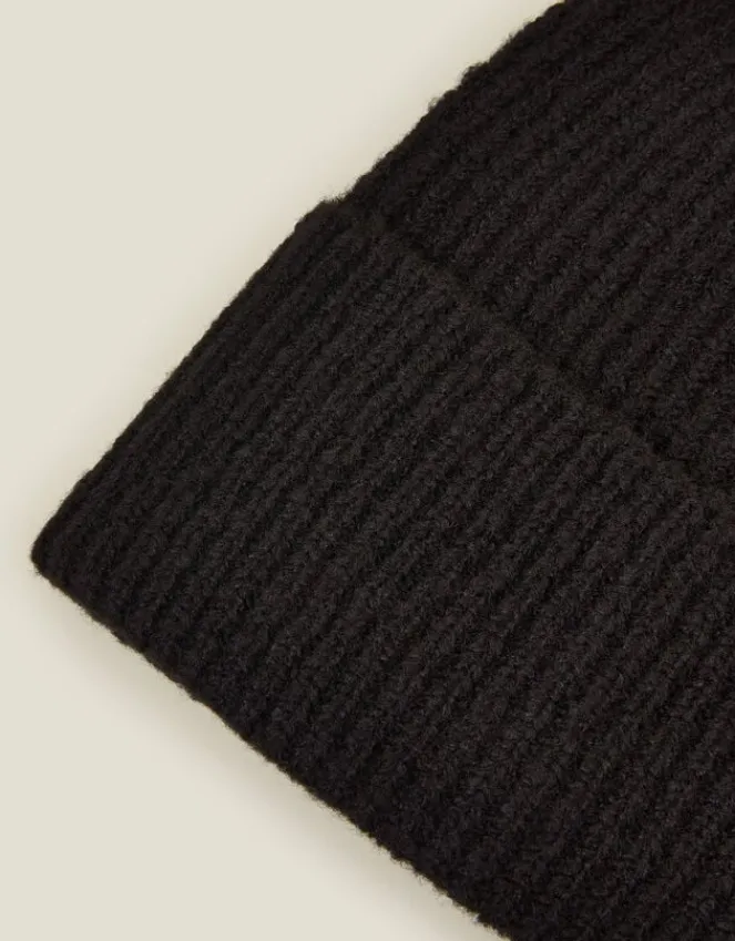 Accessorize Soho Knit Beanie Hat Black