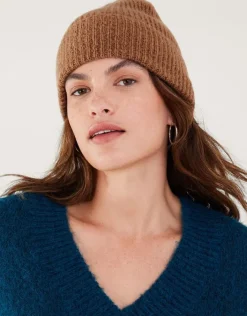 Accessorize Soho Knit Beanie Hat Camel