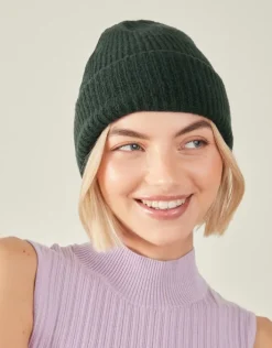 Accessorize Soho Knit Beanie Hat Green