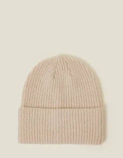 Accessorize Soho Knit Beanie Hat Natural