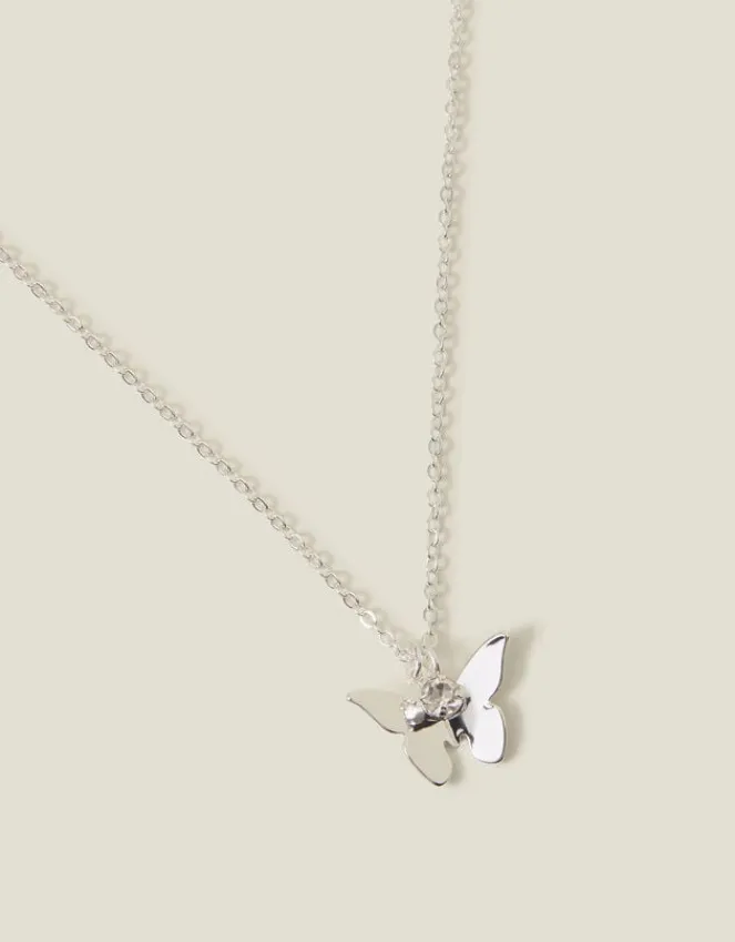 Accessorize Solid Butterfly Pendant Necklace