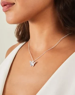 Accessorize Solid Butterfly Pendant Necklace