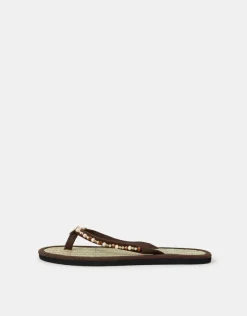 Accessorize Sparkle Starfish Seagrass Flip Flops Brown