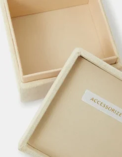 Accessorize Square Mirror & Bead Embellished Jewellery Box