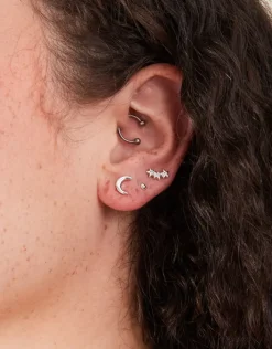 Accessorize Star Moon Stud Set of Three