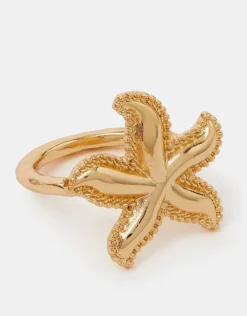 Accessorize Starfish Ring Gold Gold