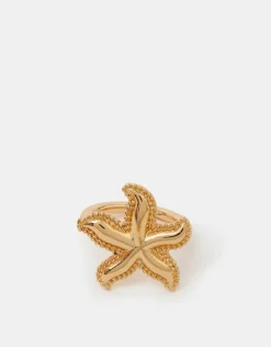 Accessorize Starfish Ring Gold Gold