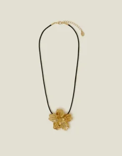 Accessorize Statement Flower Cord Necklace