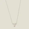 Accessorize Sterling Silver-Plated Diamante Flower Necklace