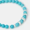 Accessorize Sterling Silver-Plated Semi-Precious Stretch Bracelet Blue