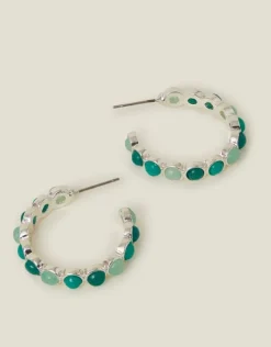 Accessorize Stone Hoop Earrings