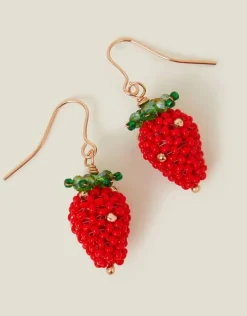 Accessorize Strawberry Beaded Drop Earrings