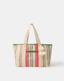 Accessorize Stripe Canvas Tote Bag
