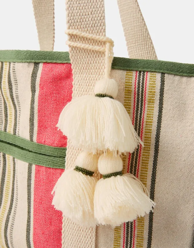 Accessorize Stripe Canvas Tote Bag