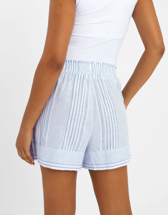 Accessorize Stripe Drawstring Shorts Blue
