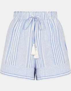 Accessorize Stripe Drawstring Shorts Blue