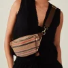 Accessorize Stripe Raffia Bum Bag