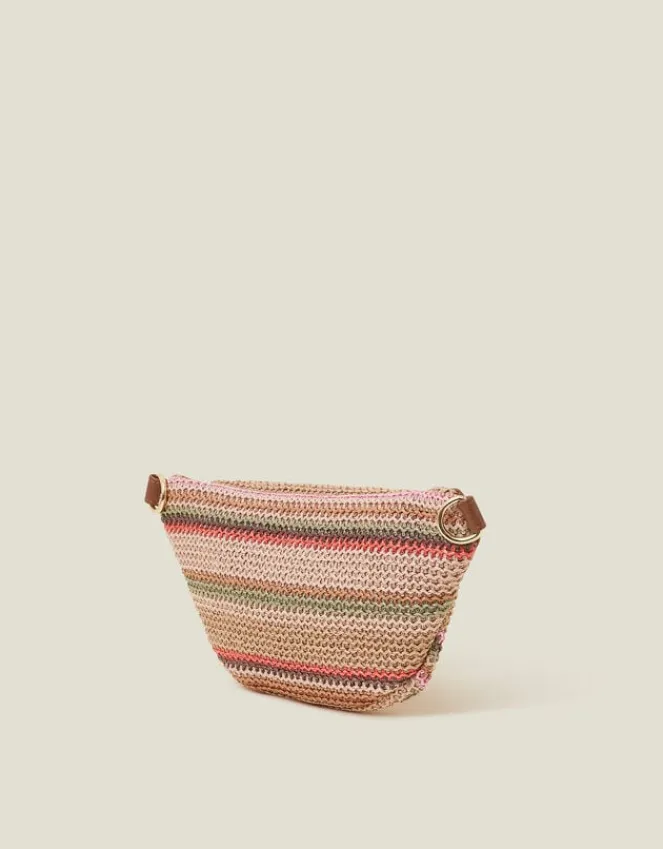 Accessorize Stripe Raffia Bum Bag